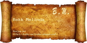 Bekk Melinda névjegykártya