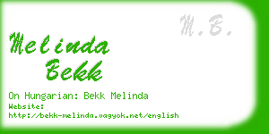 melinda bekk business card
